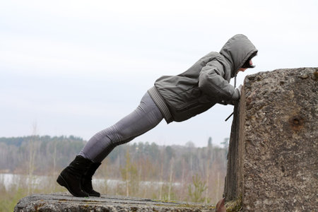 Girl uphill