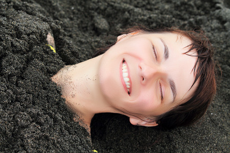 woman on the beachの写真素材