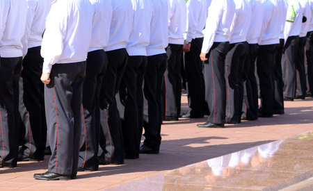 police parade in the city