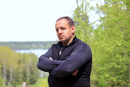 portrait of a man on vacation