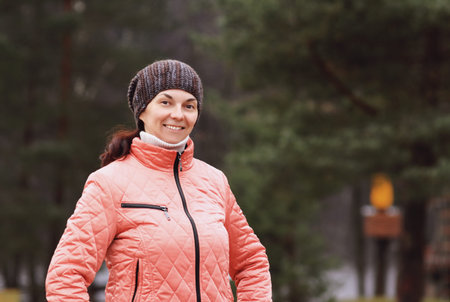 Woman portrait in nature in autumn