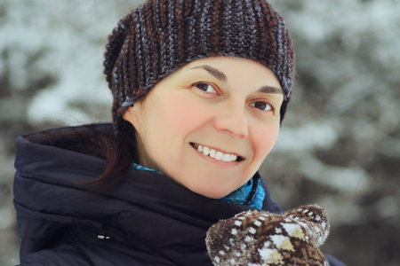 portrait of a woman in winter