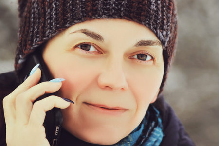 portrait of a woman in winter