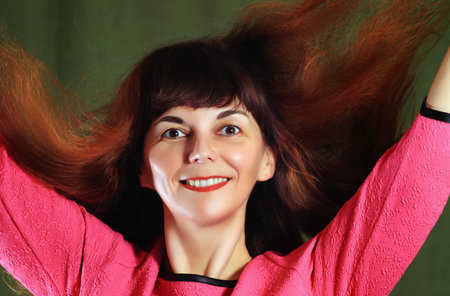 portrait of a woman with makeupの写真素材