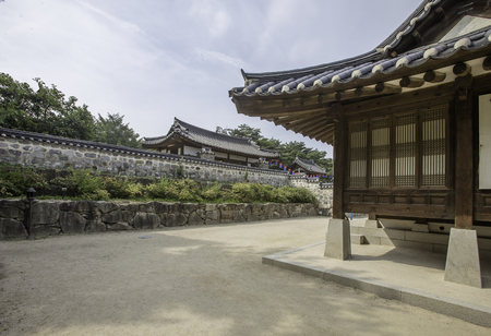 Korea Old House at Namsangol Hanok Village in Seoul South Korea.のeditorial素材