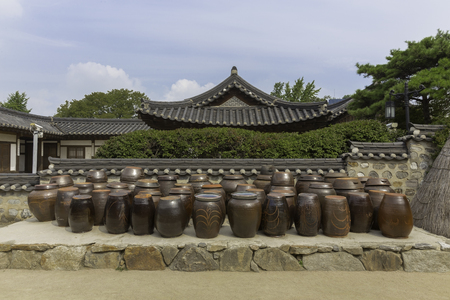 Korea Old House at Namsangol Hanok Village in Seoul South Korea.のeditorial素材