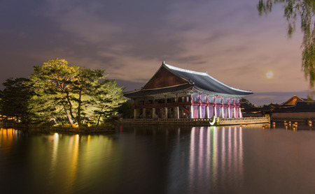 Gyeongbokgung Palace at night in Seoul,south Korea.のeditorial素材