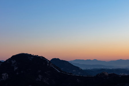 Mountain With BlueSky at inwangsan Mountain in Seoul South Korea