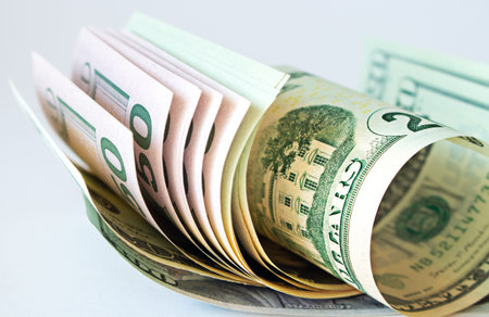 Banknotes on a light background close-up