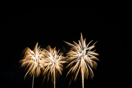 Fireworks coconut golden background black 