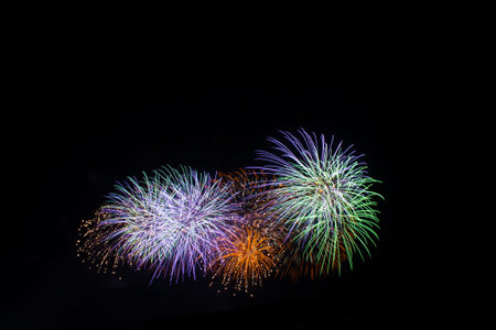 Colorful fireworks in celebration of the big day 