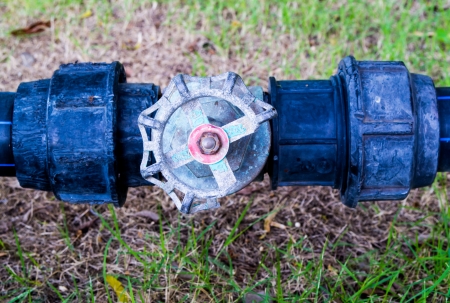 The old water valve on the resort の写真素材