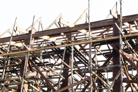The structure is made of wood from a skilled workman.の写真素材