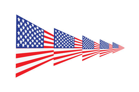 USA Flag vector illustration on white backgroundのイラスト素材