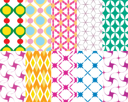 set of ten colorful  pattern backgroundのイラスト素材