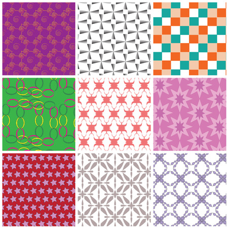  set of nine colorful  pattern  backgroundのイラスト素材