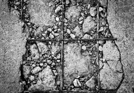black and white cement cracked backgroundの写真素材