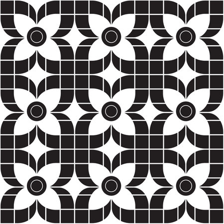 Black  flower pattern background vector. Modern stylish texture.のイラスト素材