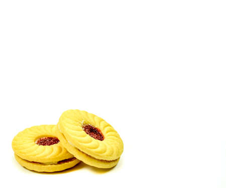 tasty cookies on a white backgroundの写真素材