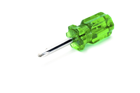 green screwdriver isolated on white backgroundの写真素材