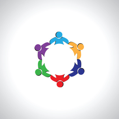 six people icon. people friends logo concept vector icon. this icon also represents friendship, partnership cooperation unity,のイラスト素材
