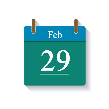 calendar icon.Calendar on white background.29  February.のイラスト素材