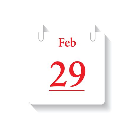 calendar icon.Calendar on white background.29  February.のイラスト素材