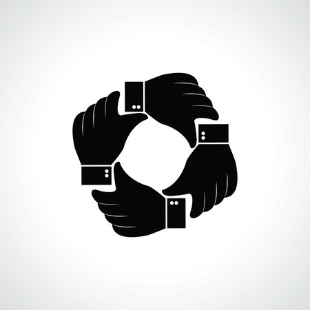 Vector four  hands iconのイラスト素材