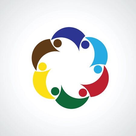 six people icon. people friends concept vector icon. this icon also represents friendship, partnership cooperation unity,のイラスト素材