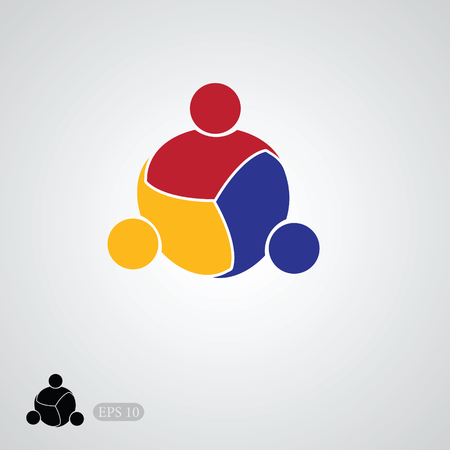 Teamwork Meeting3. Abstract concept of a social network, friends, community, group of people, Corporate life, Business deal,のイラスト素材