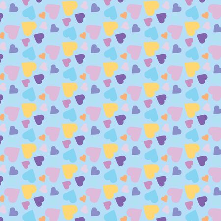 colorful pattern with  hearts. Background for Valentine's Day greetings cards and gifts papers. Vector illustration.のイラスト素材