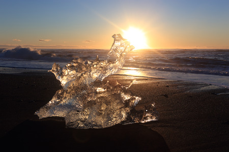 Jokulsarlon ice beach, Icelandの写真素材