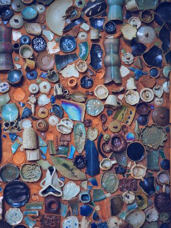 Ceramic pottery in park in the morning.の写真素材