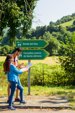 Senda del oso in Teverga, Asturias is a famous national park touristic attraction destinationの写真素材