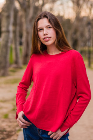 Portrait of Cuban Latin teenager, attractive fashion model lifestyle outdoors in casual clothes. Girlの写真素材