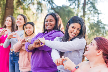 Heart love shape hands Inspire Inclusion feminist movement for diversity and sorority woman rights