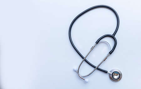 Medical tool stethoscope isolated Space for textの写真素材