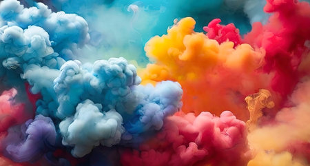 Colorful cloud of ink in water. Abstract background. 3d renderingの素材