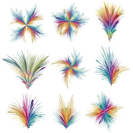 Set of paint splashes which can be rearranged in hundred different waysのイラスト素材