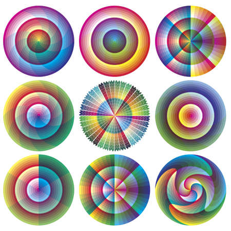 Vector rosettes.  Artistic designed set of vector rosette as symbol for innovation, harmony and creative mind のイラスト素材