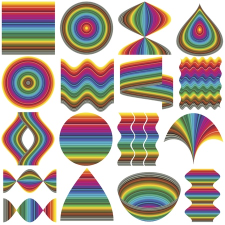 Set of fancy inventive vector elements for business or decoration in full color range. Elements can be rearranged in many waysのイラスト素材