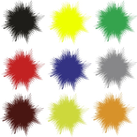 Set of unicolored splashesのイラスト素材