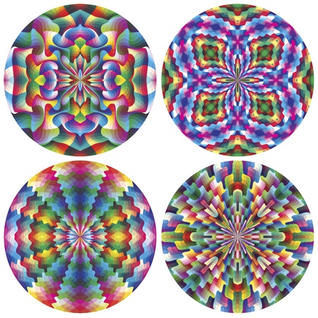 American culture pattern in vector art for esoteric business, meditation or decoration in vivid rainbow colorsのイラスト素材