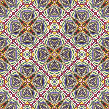 Modern textile design from the Caribbean  Seamless vector artwork in dynamic, vibrant and fancy colors, inspired by traditional motifsのイラスト素材