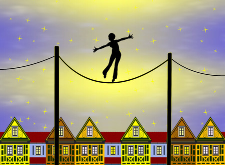 Dream Walker. Woman with lucid dreams and out of body experienceの写真素材