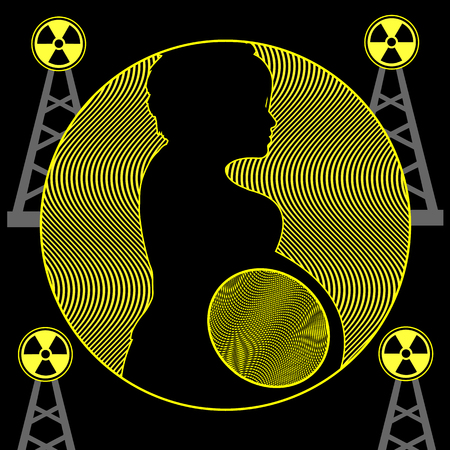 Radiation and Pregnancy. Expecting Mother and possible health effects of prenatal radiation exposureの写真素材