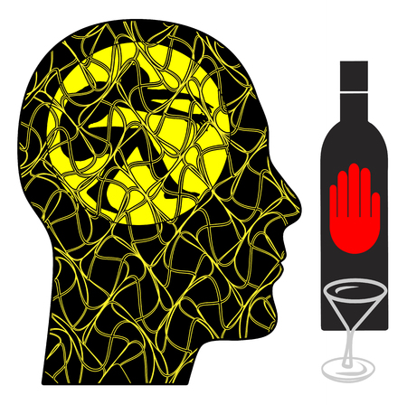 Alcohol Cravings Symptoms. Male person suffering from the urge to drinkの写真素材