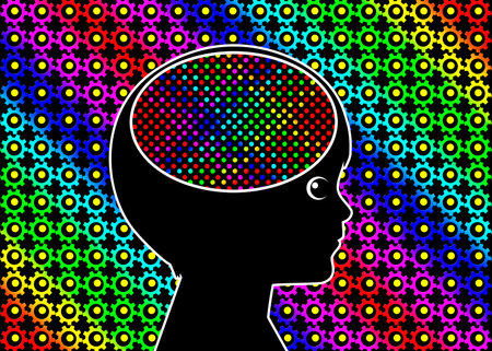 Visual activation in children. Simulation of the brain with sensory play in early childhoodの写真素材