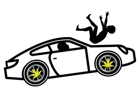 Marijuana and fatal car crashes. Traffic deaths rise due to the legalization of cannabisの写真素材