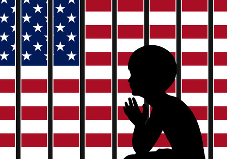 American immigration policy. Immigrant children are getting separated from their parents.の写真素材